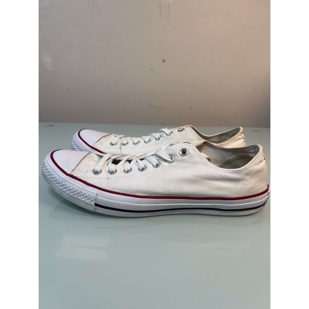 Converse Chuck Taylor Men's 12 White Low Top Canvas Sneakers Classic - Picture 3 of 10